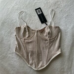 Whitefox Cream Patterned Bodysuit